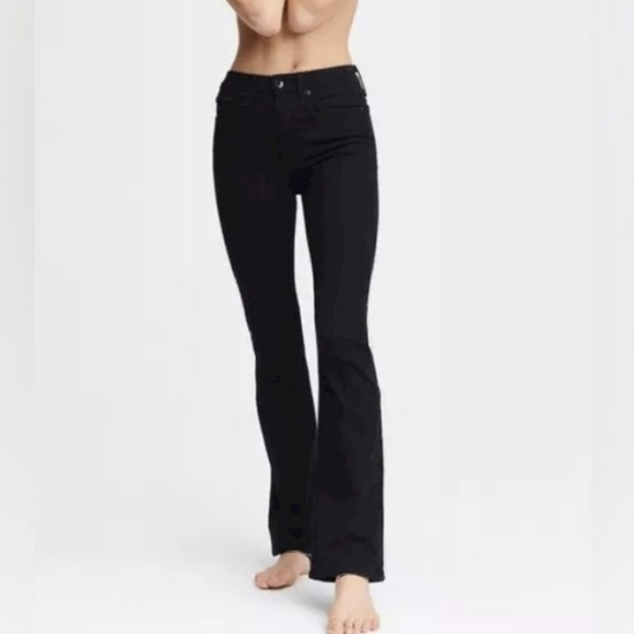 Rag & Bone Stiletto Boot Denim Jeans in Black Coal - Picture 1 of 11